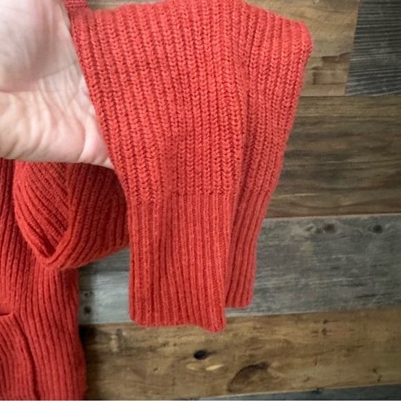 MADEWELL Patch Pocket Pullover Knit Cropped Sweater Dark Orange Red Rust Size M - Picture 5 of 8